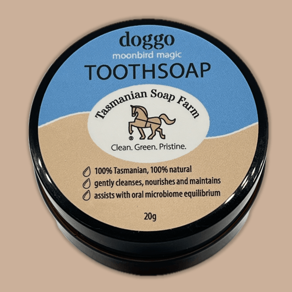 Tasmanian doggo toothsoap